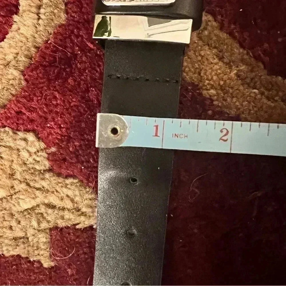 Steve Madden Multi-Loop Silver Black Faux Vegan Leather Belt Large NWT - Picture 8 of 10